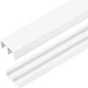 uxcell Plastic Sliding Door Track, 1.64Ft Sliding Glass Cabinet Window Track Hardware Set for 1/4" Thick Panels, for Small Bypassing Closet Door, White