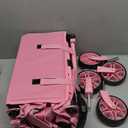 ROSONG Collapsible Wagon Cart with Wheels Foldable - Folding Utility Heavy Duty Wagons Carts for Grocery Sports Garden Shopping Camping Wheelbarrows (Pink, 120L)