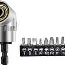 105 degree Right Angle Electric Drill Adapter, Suitable for Narrow Spaces, Quick Replacement of Impact Drive and Magnetic Screwdriver Socket with Drill Bit Corner Tool Screw Hub (Short)