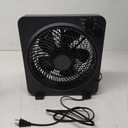 Table Fan, 12 inch Box Fan with 3 Adjustable Speeds & 8HRS Timer, 270° Pivoting Quiet Air Circulator, Desktop Fan for Bedroom Bathroom Kitchen Office, AC Adapter Included-Black