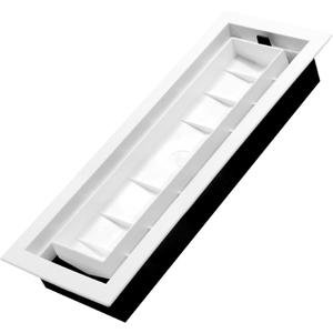 Drop-in Matching Floor Register - 4x12 Inch Floor Vent Cover, Fits 4"x12" Floor Vent Opening, Matching Flooring Insert Tray, Airflow Control Lever, Textured White (IGFPD412-WH)