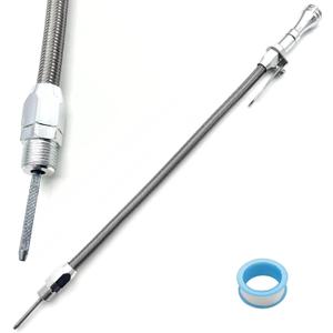 Stainless Steel Flexible Oil Dipstick Tube Kit Screw-in Mount Oil Pan for Ford SB 289 302 351W BB 429 460
