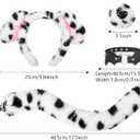 Dog Costume Set Ears and Tail Set Dog Headband Nose Leather Necklace Set Halloween Christmas Party Cosplay Costume