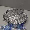 Disco Ball Small Piata with Stick Blindfold and Confetti, Silver Foil Piatas for Birthday Party Kids Adults Retro Birthday Game Party Decorations Supplies(Round)