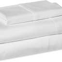 Amazon Basics Organic Cotton Sheet Set with 1-Piece Pillowcase, White, Twin XL
