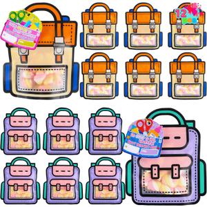 JOYIN 36 Pcs 8.2'' Valentines Day Backpack Gift Bags,8.2" Treat Bags with Handles & Cards, Reusable Plastic Cartoon Backpack Bags for Kids Party Favor, Classroom Exchange Prizes,Valentine Goodie Bag