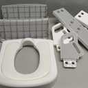 Primlect Space-Saving Potty Training Seat with Ladder, Adjustable Step and Toilet Seat Height, Top Handles for Easy Climbing, Easy to Carry, Portable Toddler Toilet Trainer for Small Bathrooms (Gray)