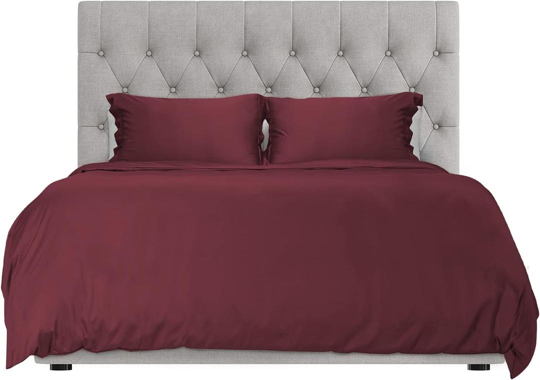 Hotel Sheets Direct Duvet Cover 3 Piece Set - Better Than Silk - 1 Duvet Cover, 2 Pillow Shams with Corner Ties and Zipper Closure (King, Burgundy) Hotel Sheets Direct Duvet Cover 3 Piece Set - Better Than Silk - 1 Duvet Cover, 2 Pillow Shams with Corner Ties and Zipper Closure (King, Burgundy)