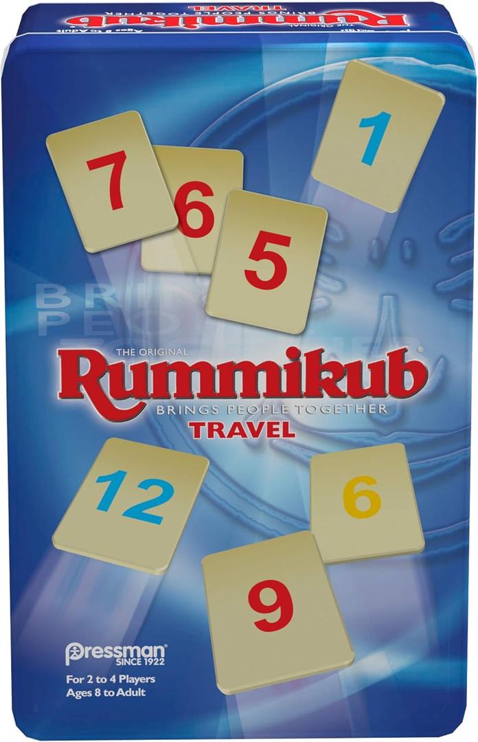 Pressman Rummikub in Travel Tin - The Original Rummy Tile Game, Blue (B07GLGBW9X)