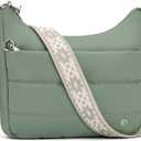 SYTRAH Anti Theft Crossbody Purse Hobo Crossbody Bags for Women, Quilted Puffer Bag Slouchy Built-in Wallet & RFID Blocking Shoulder Purses Green