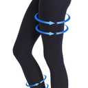 AMZAM Medical Compression Pantyhose for Women & Men, Closed Toe 20-30 mmHg Graduated Compression Stockings Waist High Support Leggings, Support Hose for Varicose Veins, Post Surgery, Navy Blue S