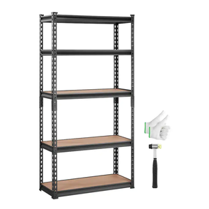 VEVOR - Storage Shelving Unit, 5-Tier Adjustable, 2000 lbs Capacity, Heavy Duty Garage Shelves Metal Organizer Utility Rack - Black