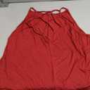 Women's Cute Criss Cross Back Tank Tops Loose Hollow Out Camisole Shirt (Large, Red)