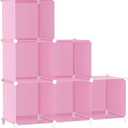AWTATOS Cube Storage Organizer Protable Closet Organizers and Storage for Kids DIY Stackable 6 Cubes Storage Shelves Clothes Organizer for Bedroom, Home, Pink