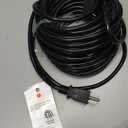 16AWG 10A 1250W 125V 100 Ft Outdoor Extension Cord Waterproof, Weatherproof & Flame Retardant Black 3 Prong Power Cord Outside for Lawn & Garden, SJTW ETL Listed