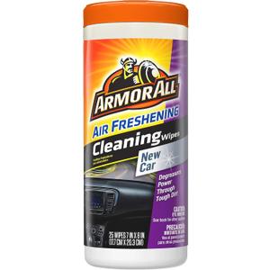 Armor All Car Interior Cleaner Wipes for Dirt & Dust - Cleaning for Cars & Truck & Motorcycle, New Car, 25 Count, 17952