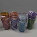 US Acrylic Optix Plastic Reusable Drinking Glasses (Set of 8) 20oz Water Cups in Jewel Tone Colors | BPA-Free Tumblers, Made in USA | Top-Rack Dishwasher Safe