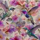Small Mouse Pad Blossoming Flowers Hummingbirds Desk Pad, Comfortable Mouse Mat with Non-Slip Rubber Base, 8.3" x 9.8" Mousepad for Computer, Laptop, Game, Office & Home