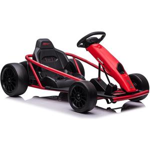 24V Go Kart for Kids 8-12 Years, 300W*2 Extra Powerful Motors, 9Ah Large Battery 8.1MPH High Speed Drifting with Music, Horn,Max Load 155lbs Outdoor Ride On Toy for Teens (Red)