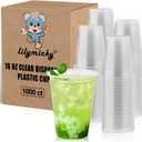 Lilymicky 1000 PACK 16 oz Clear Plastic Cups, Cold Disposable Party Drinking Cups for Parties, Picnic, BBQ & Events