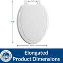 Mayfair Sculptured Ivy Toilet Seat, Easy Clean Hinges with Durable Wood Seat, Made in USA, Elongated, White