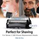 3 Pack 32B S3 Electric Replacement Heads for All Series 3 Shavers, Suitable for S3 3040s 3080s-4 370cc 3070cc 3000s 3010, 3090cc Etc.