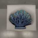 5.8" H Blue Coral Decor, Resin Coral Statue, Nautical Decorations for Home, Beach/Coastal/Ocean Themed Cabinet Shelf Tabletop Decor
