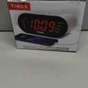 Timex Alarm Clock for Bedroom with FM Radio and 10 Station Presets, Clock Radio with USB Charger, Dual Alarms and Large Display- White(T232W)