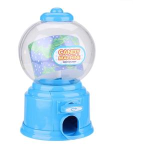 Fdit Portable Children Candy Machine Plastic Mini Gumballs Dispenser Kids Kindergarten Gift(Blue)