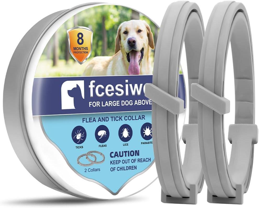 Flea Collar for Dogs, Flea & Tick Collar for Dogs, Tick Collars, 8 Months Protection, One Size Fits All, 3.5 Ounce (Pack of 2)