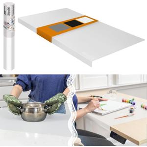 Extra Large Silicone Mats for Crafts with "Edge Protection" Silicone Table Mat Multipurpose Heat Resistant Silicone Mat No Folds or Wrinkles 1.5mm Thick, 36"x24", Translucent