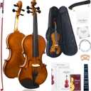 DIGERVY Violin 4/4 Full Size Kit, Violin Fiddle Set for Beginner Adults Students with Rosewood Bow, Violin Case, Shoulder Rest, Extra Strings and Bridge(Plywood, Full)