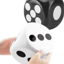 2pcs Large Foam Dice, Big Educational Giant Dice, Eva Foam Jumbo Dices for Game Nights and Learning Sessions, Black/White