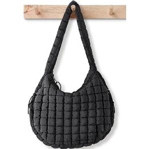 Puffer Tote Bag for Women Large Quilted Puffy Lightweight Carryall Crossbody Tote Bag for Women