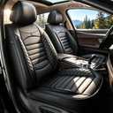 Car Seat Covers for Subaru Impreza 2012-2024 2025 2026: Full Set 5 Seats Faux Leather Waterproof Seat Cover Protector Compatible Airbag (Black, Full Set Seat Covers)
