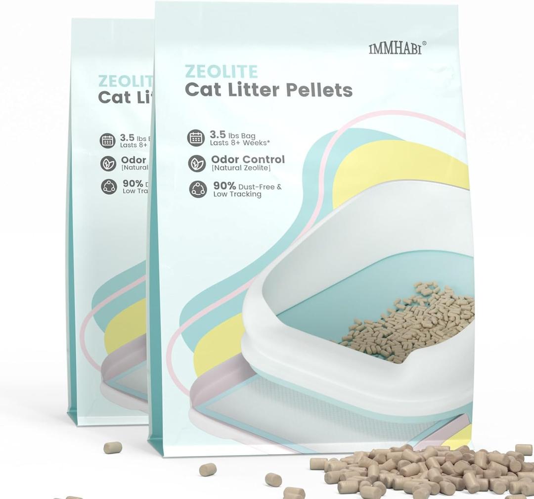 Cat Litter Pellets 7 lbs(3.5lbs×2), Generic Litter Refills Exclusively for DualLayer Litter Box Systems, Dehydrating Pellets, Zeolite, LongLasting Odor Control Nonclimping