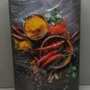 Modern Kitchen Wall Art Colorful Spice In Spoon Wall Decor Vintage Dining Room Posters Pictures Food Canvas Prints Vegetables Chili Paintings Home Decoration Gift Framed (16"L x 24"W)