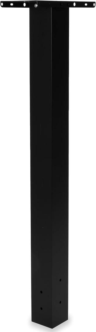 Ilyapa Black Metal Mailbox Post for Outside, 43x4x4 inch Metal Post Sleeve with Two Universal Mounting Plate Brackets for Curbside Residential Mailbox, Heavy Duty