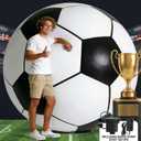 Giant Inflatable Soccer Ball - 2026 World Cup Party Decorations & Game Day Essentials, Jumbo Soccer Beach Ball for Stadium Stands, Fanzone, Pool & Outdoor Events, Includes Rapid Pump, 80-inch