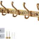 Vintage Wall Mounted Coat Rack 1Pcs Row of Heavy Duty Hook, Gold Coat Hooks Antique Decorative Hooks for Bathroom, Bedroom, Entryway, Durable Aluminum Wall Hook (B)