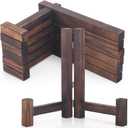 Geelin 3 Pack Plate Stands for Display 7 Inch Wooden Folding Plate Holders Rustic Solid Wood Easel Holders for Decorative Picture Frames Art Tabletop Shelf Decorations