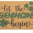 St.Patricks-Day-Welcome-Doormat for Spring-Outdoor - Lucky-Shamrock-Absorbent Soft-Front-Door-Mat with Non-Slip for Irish Home Decor17x29 inch