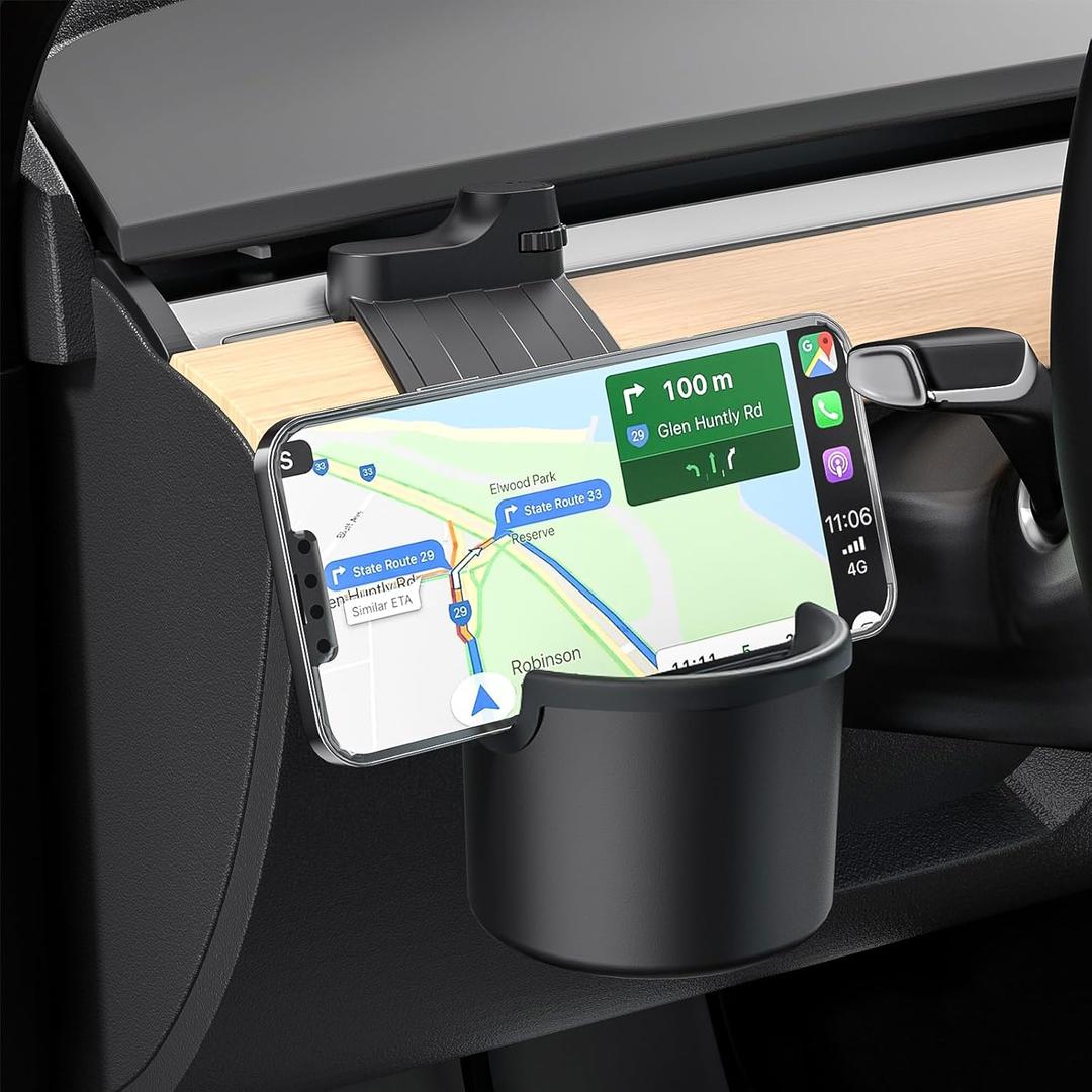 for Tesla Model Y Dashboard Organizer (20192025)  Multi-Functional Cup Holder Storage Box, Secure No-Slip Installation in 10th/11th Positions on Drivers Side Only