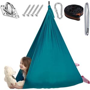 Chihee Sensory Swing Therapy Swing Hammock Indoor Outdoor for Kids, Hardware Included, Soft Breathable Nylon Cuddle Swing Joy Hammock for Child Adult with Autism, ADHD, Aspergers, Sensory Integration (Dark Green)