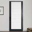 LazBlinds 1" Vinyl Mini Blinds for Doors, Cordless French Door Blinds for Privacy, Light Filtering Privacy Horizontal Shades for Front Door Patio Sidelight Glass Door, 25" W x 70" H, White