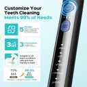 COSLUS Sonic Electric Toothbrush for Adults: 3 Intensities & 5 Modes Gum-Friendly for Deep Cleaning & Whitening - 2 Types of Heads for Family, Sensitive Teeth, Braces, Travel & Home Use, Black, 1PC