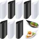 Tessco for you 400 Pcs 4'' Tear Drop Mini Appetizer Plates, Reusable Plastic Spoons - Desserts and Appetizers Dishes Serving Plate, Small Catering Dessert Tasting Cups for Party Wedding(Black, White)