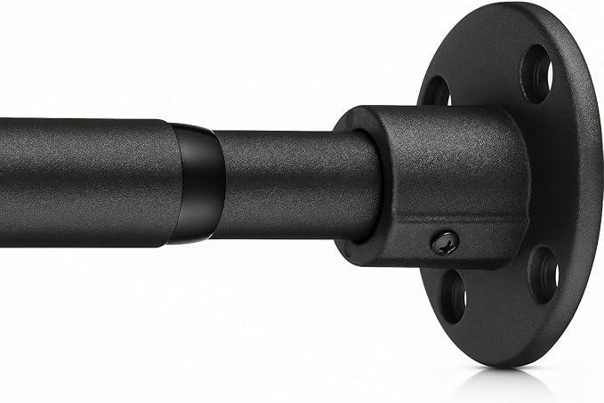 Heavy Duty Shower Rod - Industrial Shower Curtain Rod Wall Mounted for Bathroom,Closet,Room Divider,Outdoor Patio - 28 to 76"Adjustable Shower Pole - Matte Black