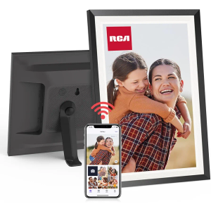 RCA 10.1" WiFi Digital Picture Frame, Electronic Photo Frames 32GB Storage, HD IPS Touch Screen WiFi Frame/Auto Rotate/Wall Mounted, Easy Setup in Uhale App to Share Photo/Video Anytime (Black)