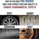 Rv Spare Tire Cover Wheel Covers for RV Tires Waterproof Dust-Proof Tire Protectors Spare Tire Cover for RV Travel Trailer Truck SUV (fire, 16IN)